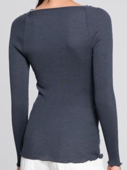 Pull décolleté en tulle brodé