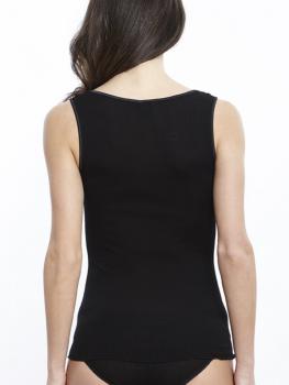 Sans manches laine et soie col V