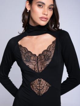 Body doux en micromodal col cheminée