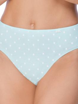 Lot de 2 slips coton vert imprimé pois blanc