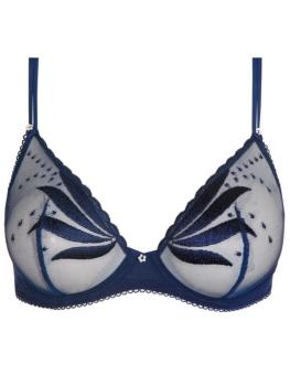 Soutien-gorge armatures décolleté plongeant Sapphire Blue