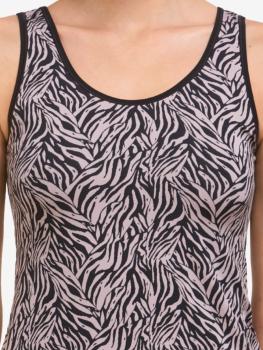 Top bretelles larges tissu mélangé impression zébré