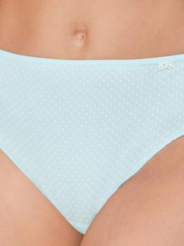 Lot de 2 slips coton vert imprimé pois blanc