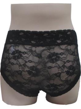 Shorty uni dentelle motif floral : Lot de 2