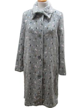 Robe de chambre courte boutonnée hiver Collection Polka