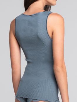 Sans manches laine et soie col V