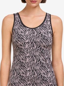 Top bretelles larges tissu mélangé impression zébré