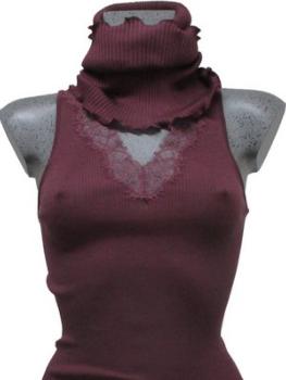 Tour de cou laine et soie maille plissée